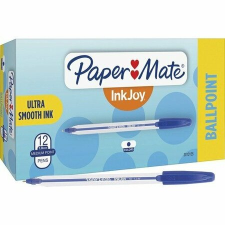 SANFORD Paper Mate 2013155, INKJOY 50ST STICK BALLPOINT PEN, MEDIUM 1MM, BLUE INK, CLEAR BARREL, DOZEN PAP2013155